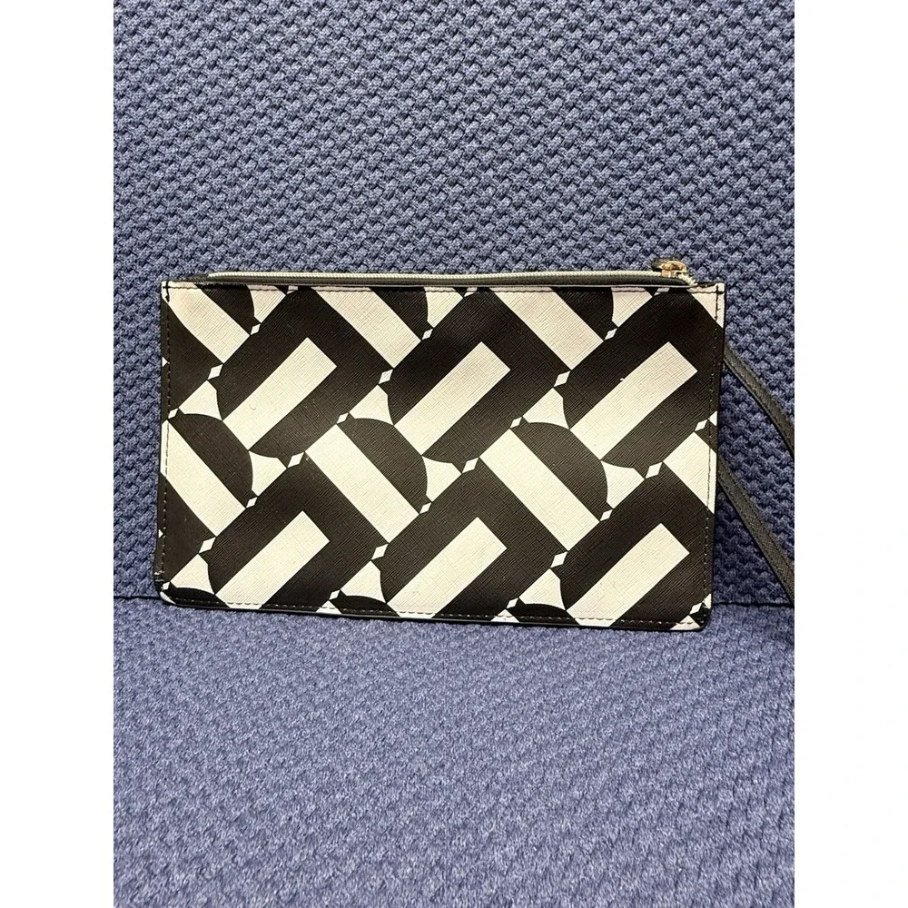 Trina by Trina Turk black and white‎ cosmetic bag with geometric pattern
